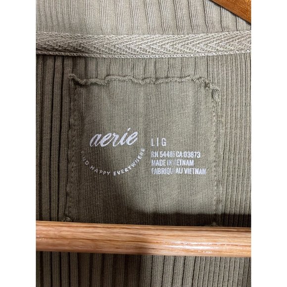 Aerie Women's Large Green Long Sleeve Knit Shirt - Picture 5 of 9